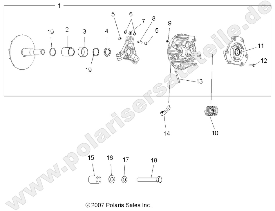 DRIVE TRAIN, PRIMARY CLUTCH DRIVE TRAIN, PRIMARY CLUTCH
