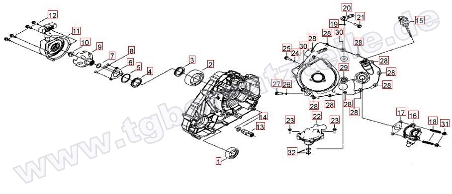 Wasserpumpe-Handstartereingriffsrad-Tachoantrieb