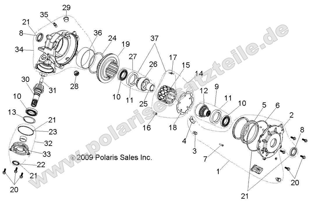 Drive Train, Front Gearcase internals