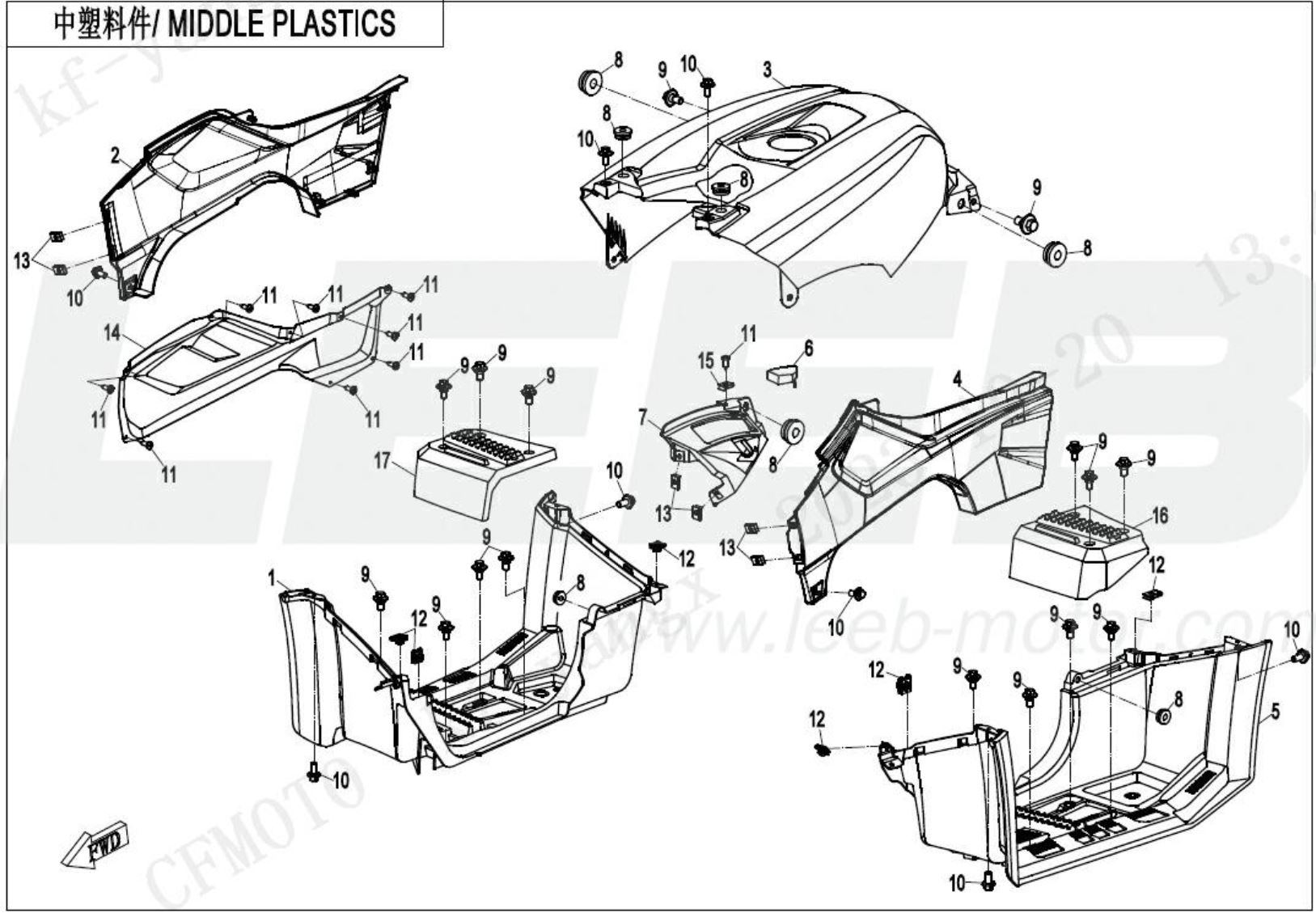 Verkleidung mitte grau