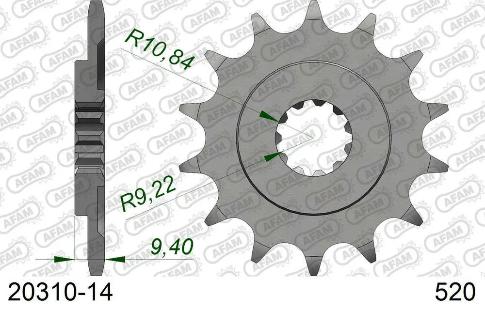 20310-14 AFAM Kettensatz Aluminium 520 MR2-G 14x51 - Honda CR 250 R 1986 - 01126805
