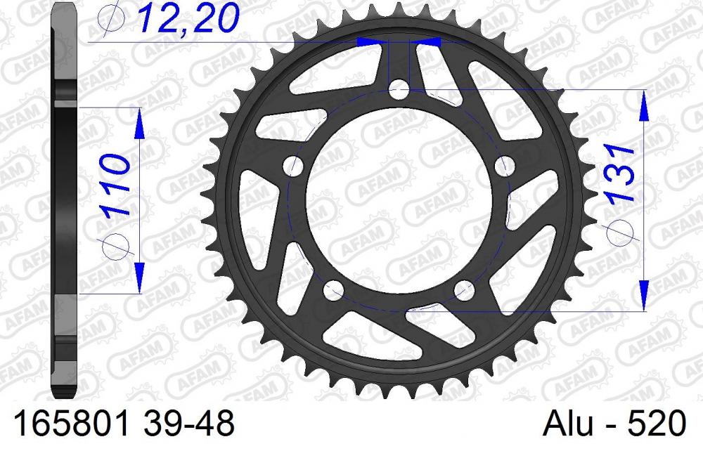 AFAM_Racing_Kettenrad_Aluminium_hinten___520___165801 AFAM Racing Kettenrad Aluminium hinten - 520 - 165801
