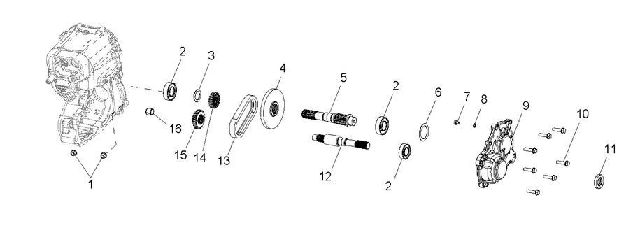 DRIVE TRAIN, MAIN GEARCASE OUTPUT SHAFT