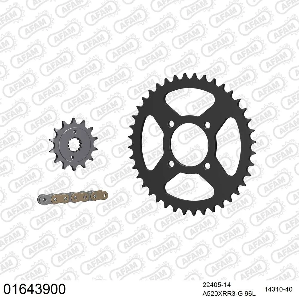 AFAM Kettensatz Stahl 520 XRR3-G 14x40 - Kawasaki KSF 400 2003-06 - 01643900