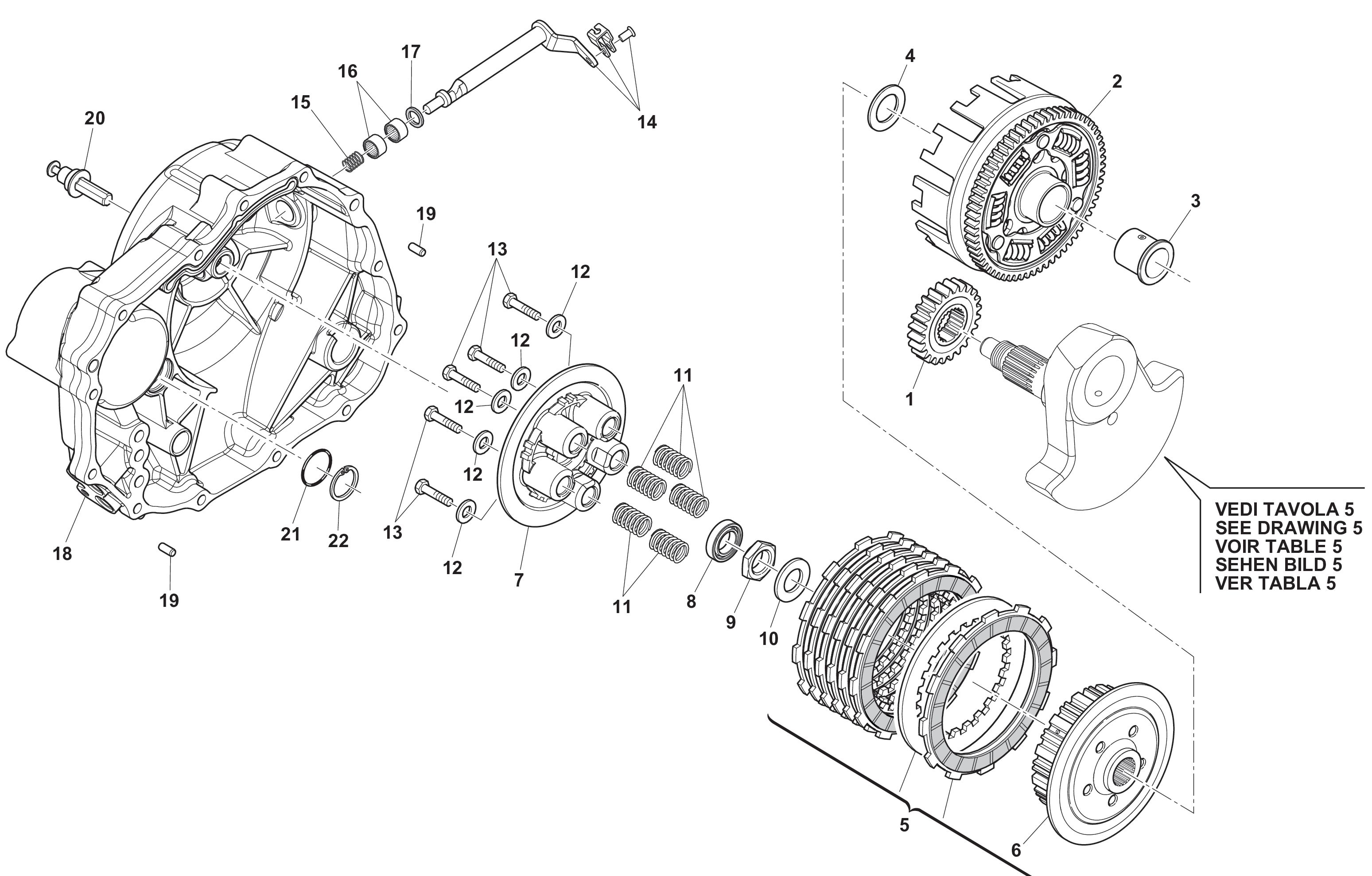 Kupplung - Motordeckel rechts Kupplung - Motordeckel rechts
