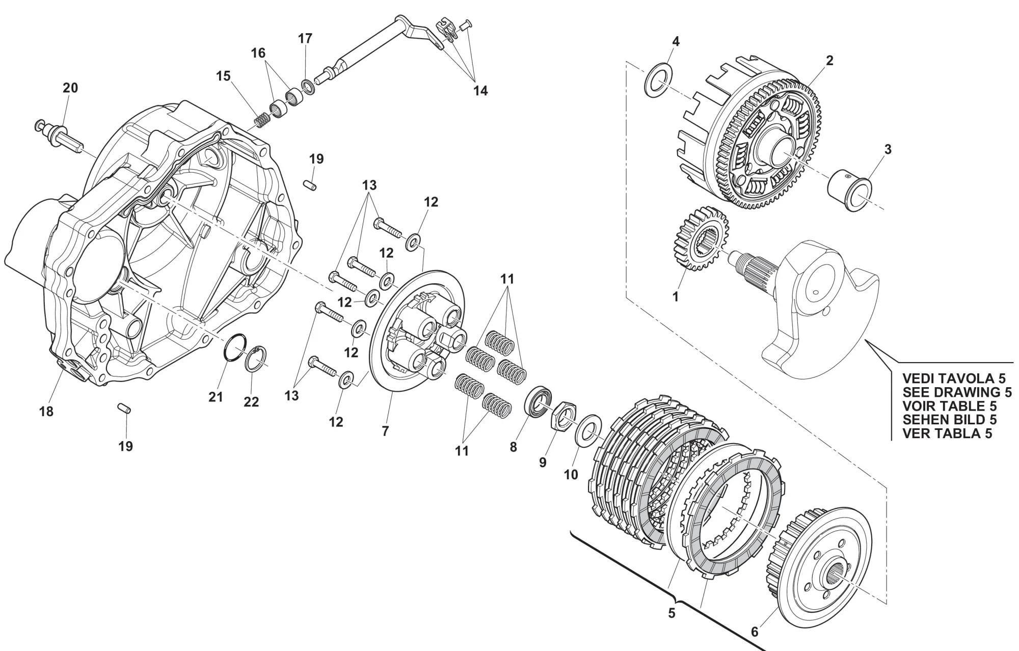 Kupplung - Motordeckel rechts Kupplung - Motordeckel rechts