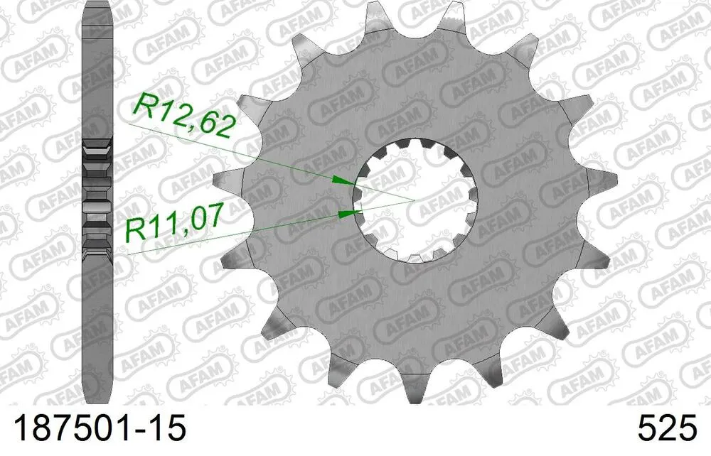 AFAM Kettensatz Stahl 525 XMR3 15x38 - Royal Enfield 400 Himalayan 2016-22 - 18543501
