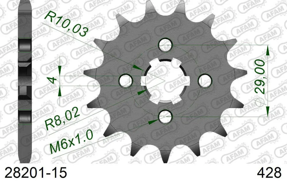 AFAM Kettensatz Stahl 428 R1-G 15x50 - Suzuki RV 125 1973-76 - 01413100