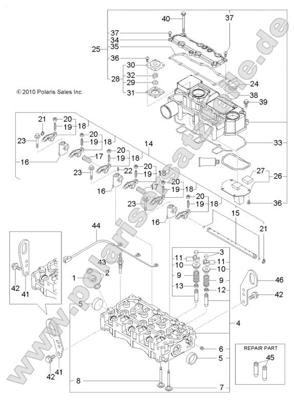 Engine, Cylinder Head and Bonnet