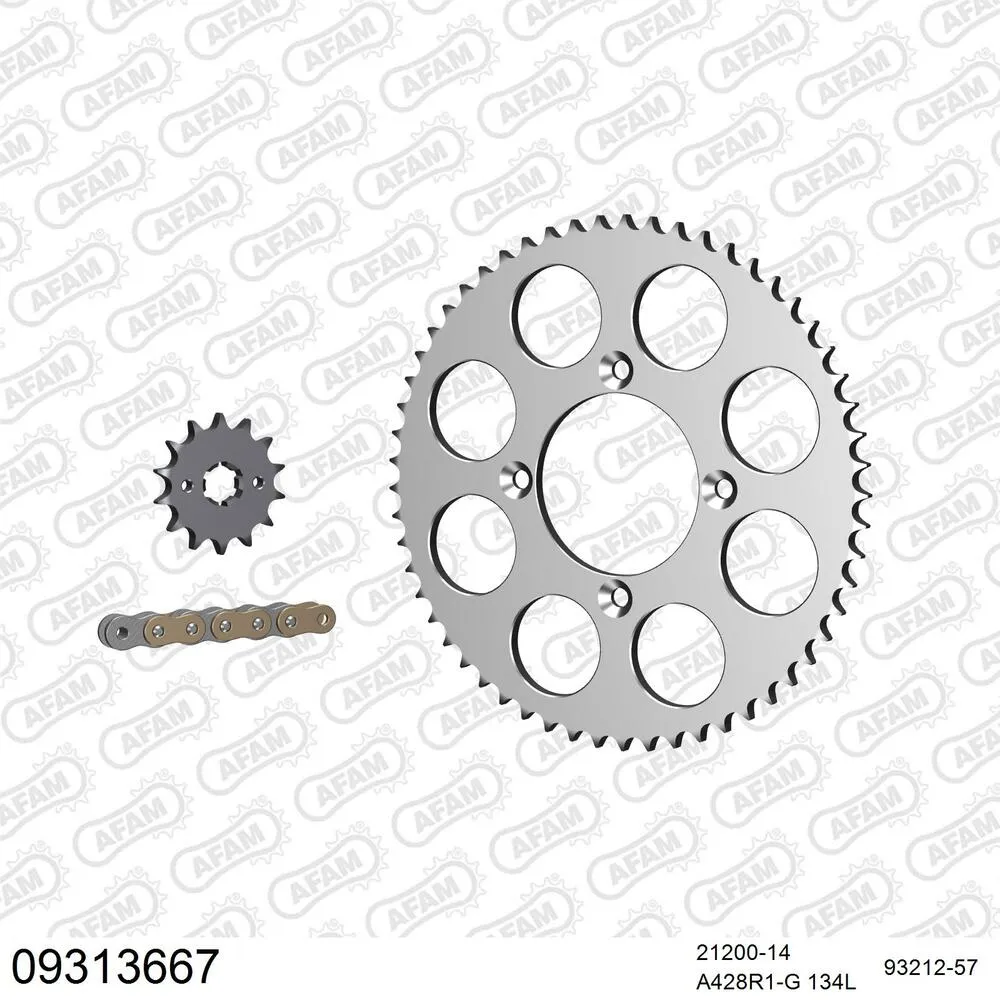 AFAM Kettensatz Aluminium 428 R1-G 14x57 - Scorpa TY-S 125 F 2003-08 - 09313667