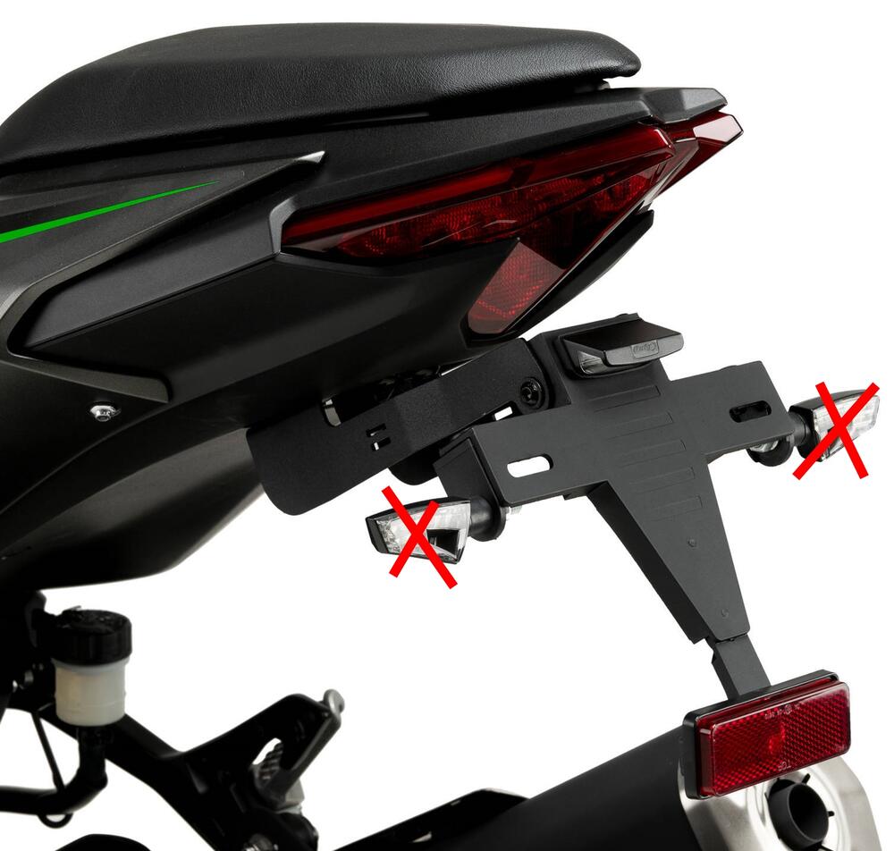 Puig Kennzeichenhalter Set - Kawasaki Z500 / Ninja 500 2024- - 22010N