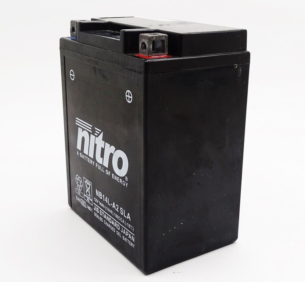 Nitro_NB14L_A2_YB14L_A2_SLA_GEL_AGM_Batterie_12V_14AH__2 Nitro NB14L-A2 / YB14L-A2 SLA GEL AGM Batterie 12V 14AH - Einbaufertig (FB14L-A2, 12N14-3A)