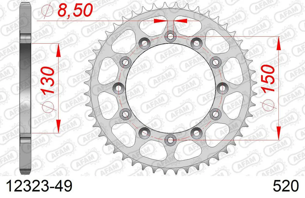 AFAM Kettensatz Stahl 520 XRR3-G 13x49 - Yamaha WR 125 2002-03 - 01213753