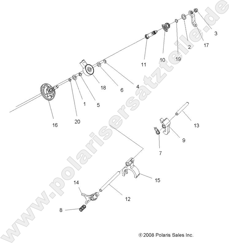 DRIVE TRAIN, MAIN GEARCASE SHIFT FORKS
