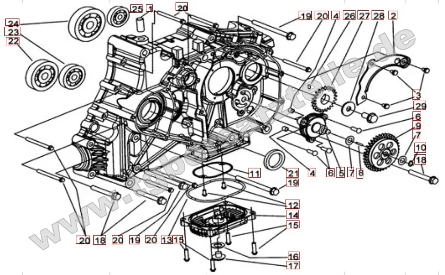 Motorgehäuse rechts Motorgehäuse rechts