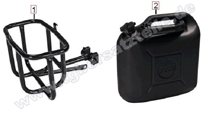 Benzinkanister u. Halter