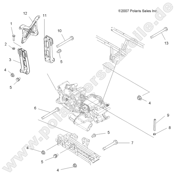 DRIVE TRAIN, MAIN GEARCASE MOUNTING DRIVE TRAIN, MAIN GEARCASE MOUNTING