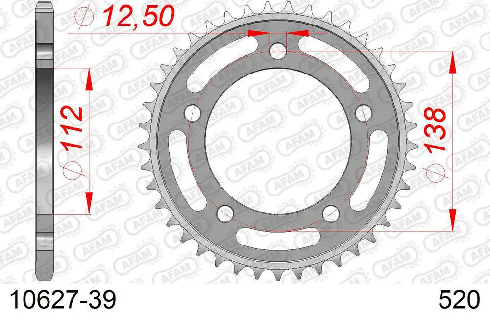 AFAM Kettensatz Stahl 520 XMR3 16x39 - Honda NC 700 S DCT ABS 2012-13 - 01075133
