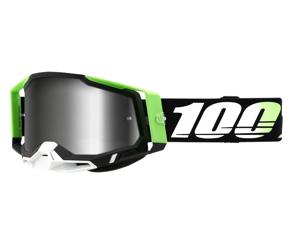 100% Crossbrille Racecraft 2 - Kalkuta schwarz-grün - Silber verspiegeltes Glas