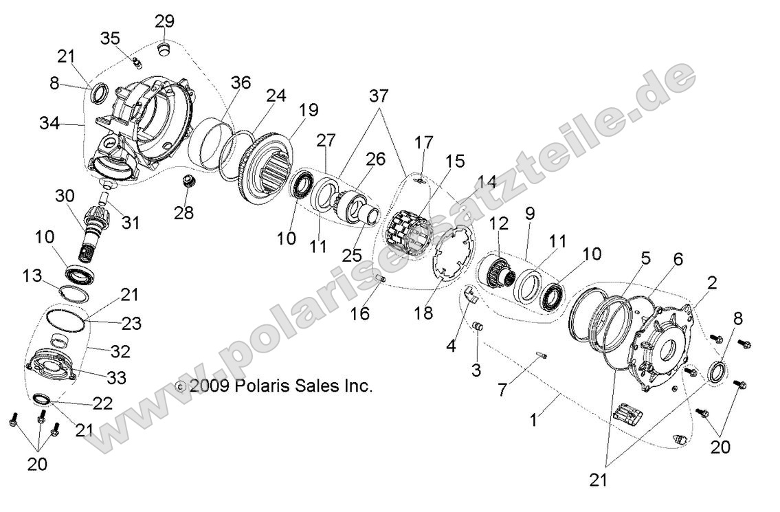 Drive Train, Front Gearcase internals (built 3/04/10 and before)
