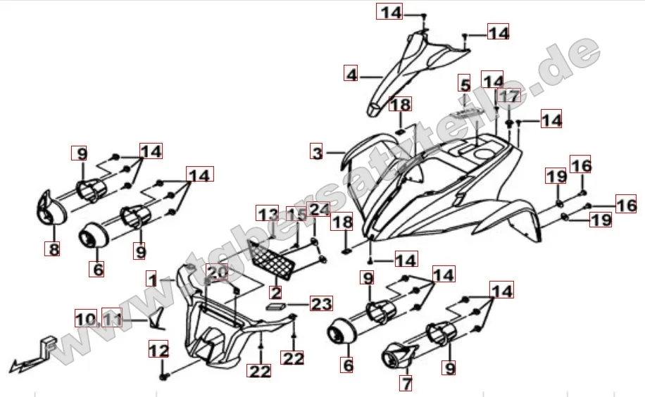 Frontverkleidung mattschwarz