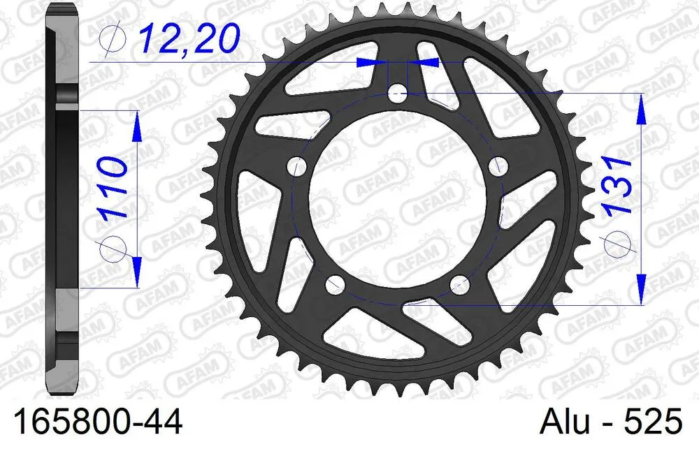 165800-44 AFAM Kettensatz Aluminium 525 XHR3-G 17x44 - BMW S 1000 RR 2009-11 - 16589241