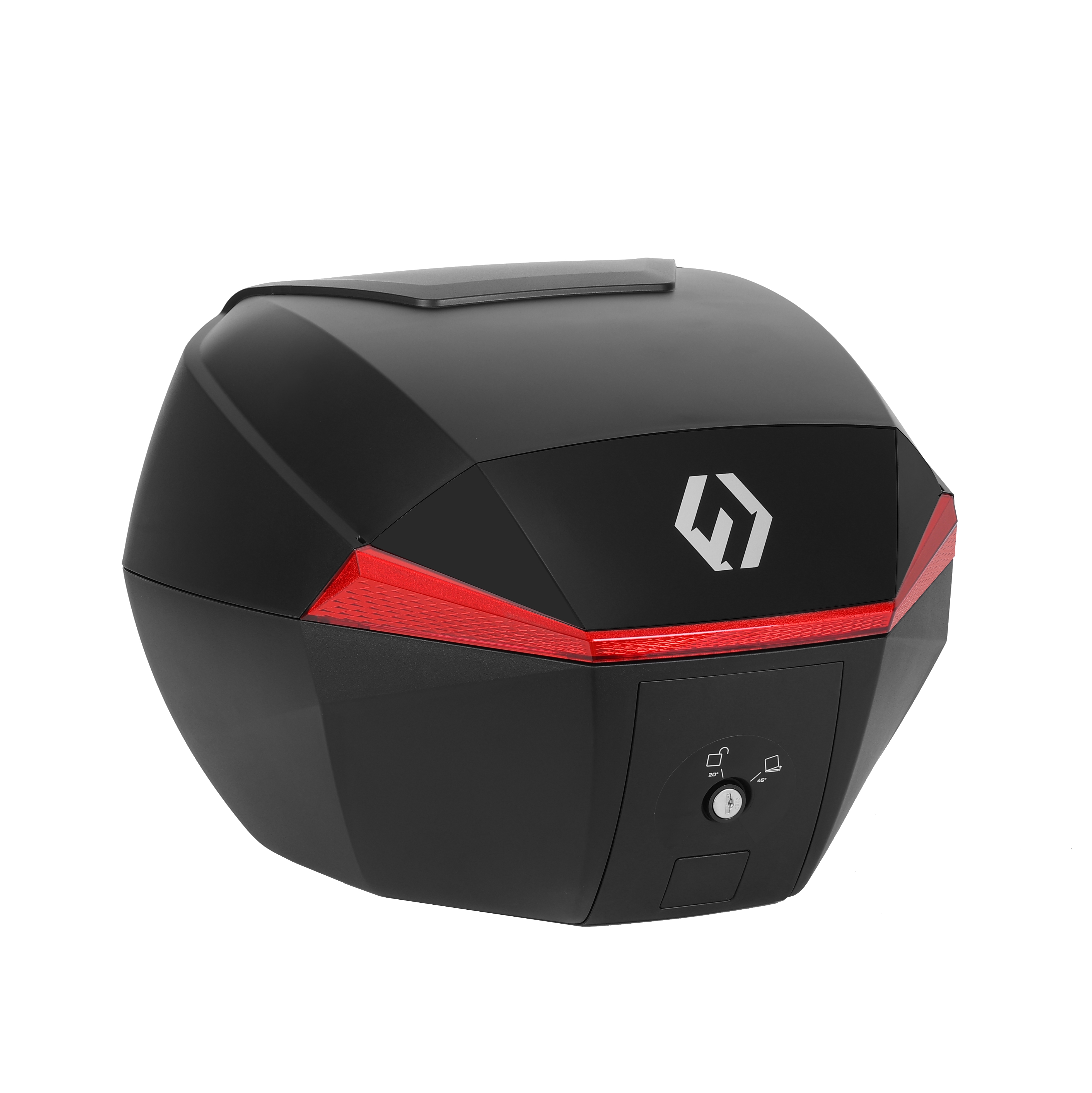 Furchtlos SHIELD S Basic Topcase - 35 Liter - schwarz/rot - inkl. Montagekit