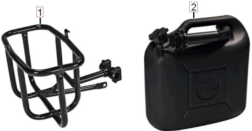 Benzinkanister u. Halter