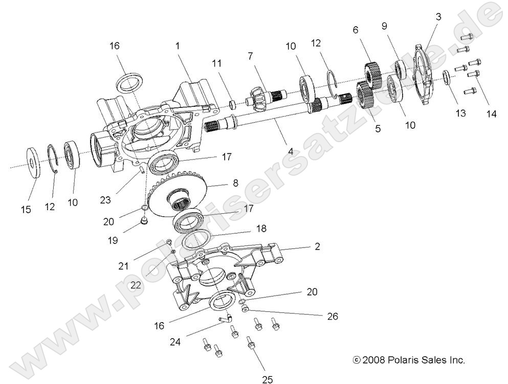 DRIVE TRAIN, MID GEARCASE INTERNALS