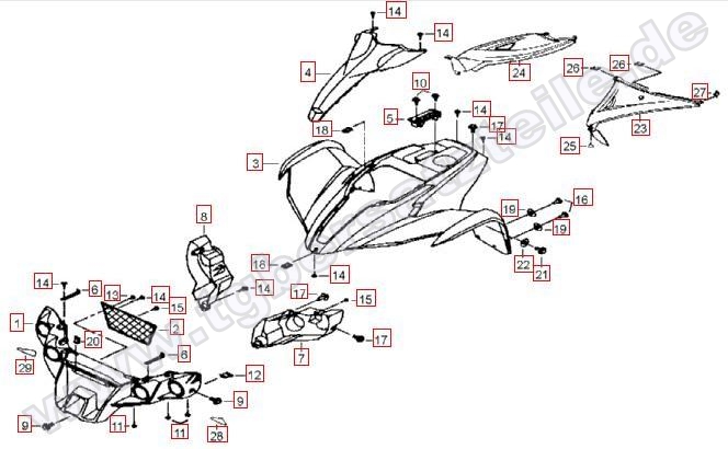 Frontverkleidung-Tankabdeckung