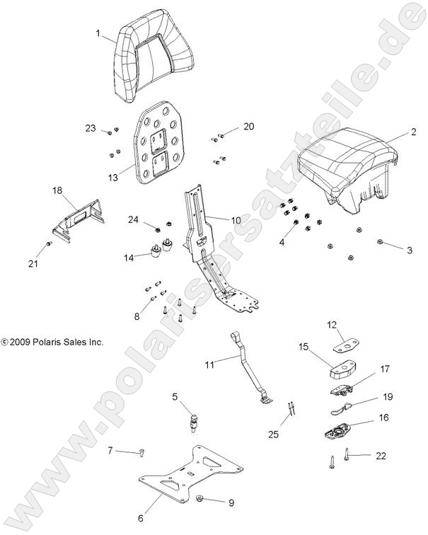 BODY, PASSENGER SEAT BOTTOM and SEAT BACK
