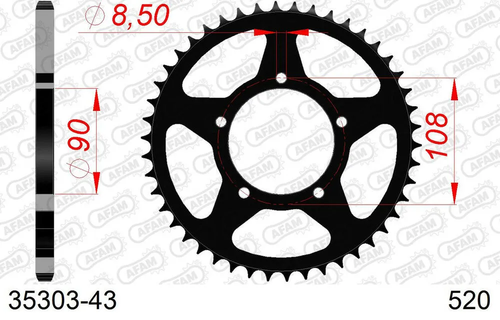 AFAM Kettensatz Stahl 520 XRR3-G 15x43 - Aprilia ETX 350 1988 - 03535500