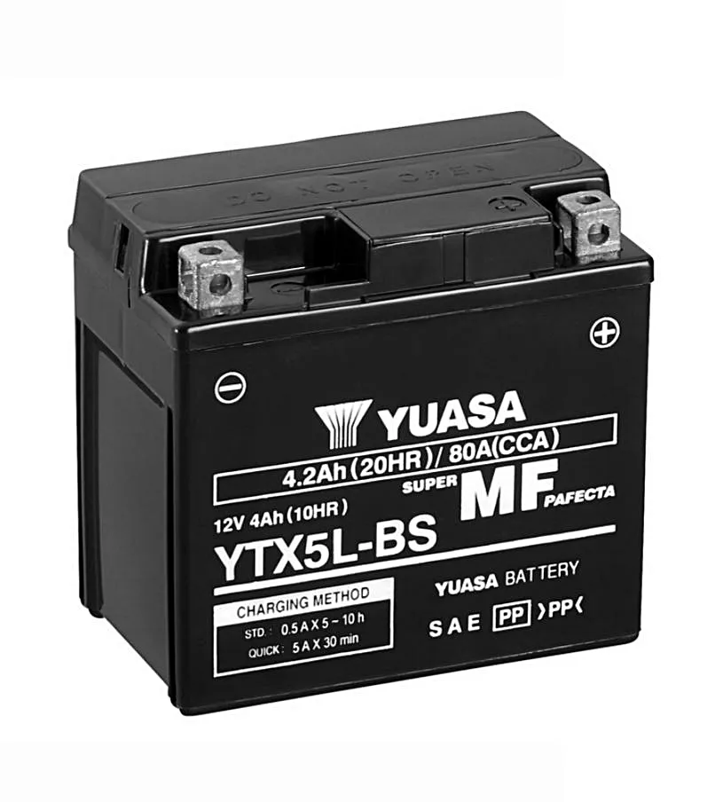 yuasa_ytx5_bs Yuasa YTX5L-BS Batterie AGM 12V 4AH (GT6B-3, WP6B-3, FTX5L-BS, GTX5L-BS)