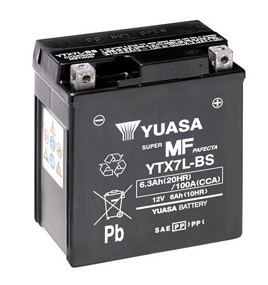 yuasa_ytx7L_bs Yuasa YTX7L-BS Batterie AGM 12V 6AH (GTX7L-BS, FTX7L-BS, 50614LF)