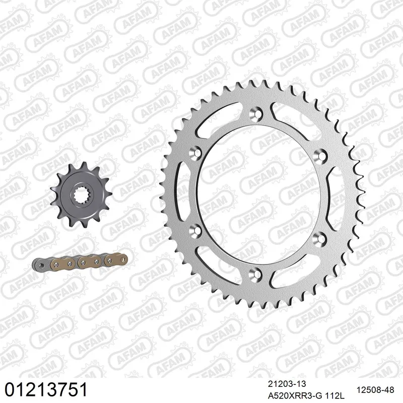 01213751 AFAM Kettensatz Stahl 520 XRR3-G 13x48 - Yamaha WR 125 1998 - 01213751