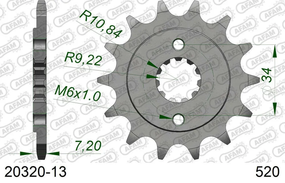 20320-13 AFAM Kettensatz Stahl 520 XRR3-G 13x40 - Honda CRF 250 M 2013-16 - 01026636