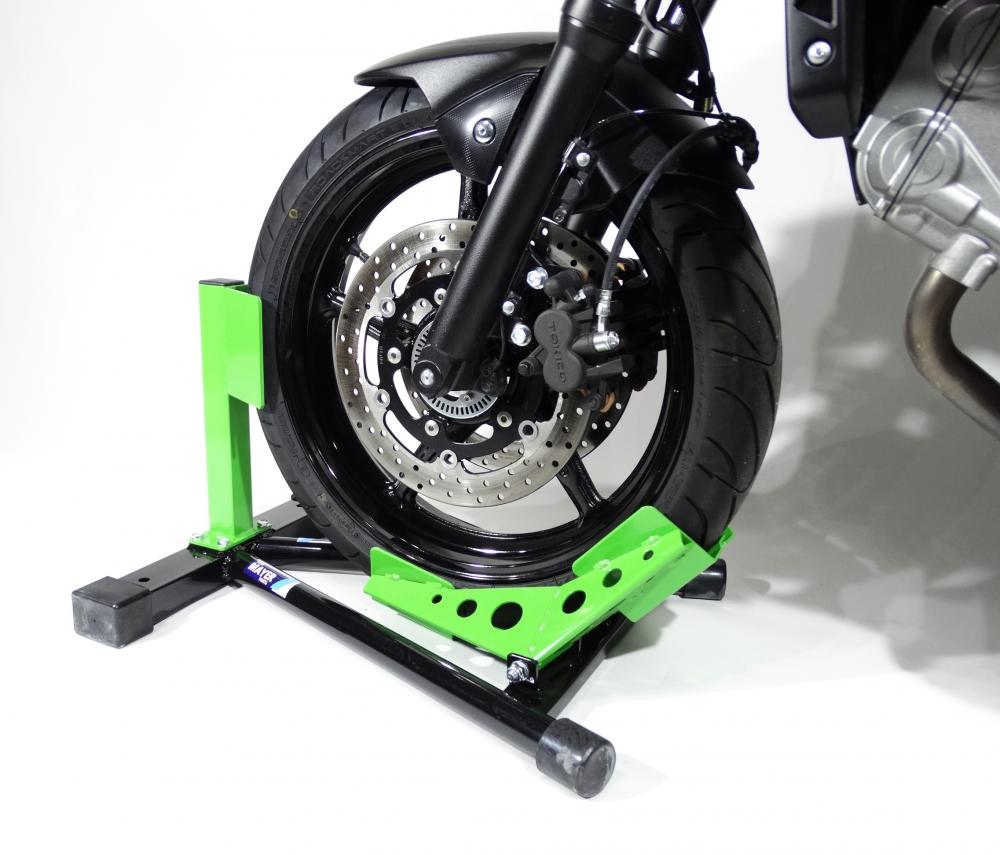 TMP Motorrad Vorderrad Transportständer Wippe 13" - 19" schwarz/grün