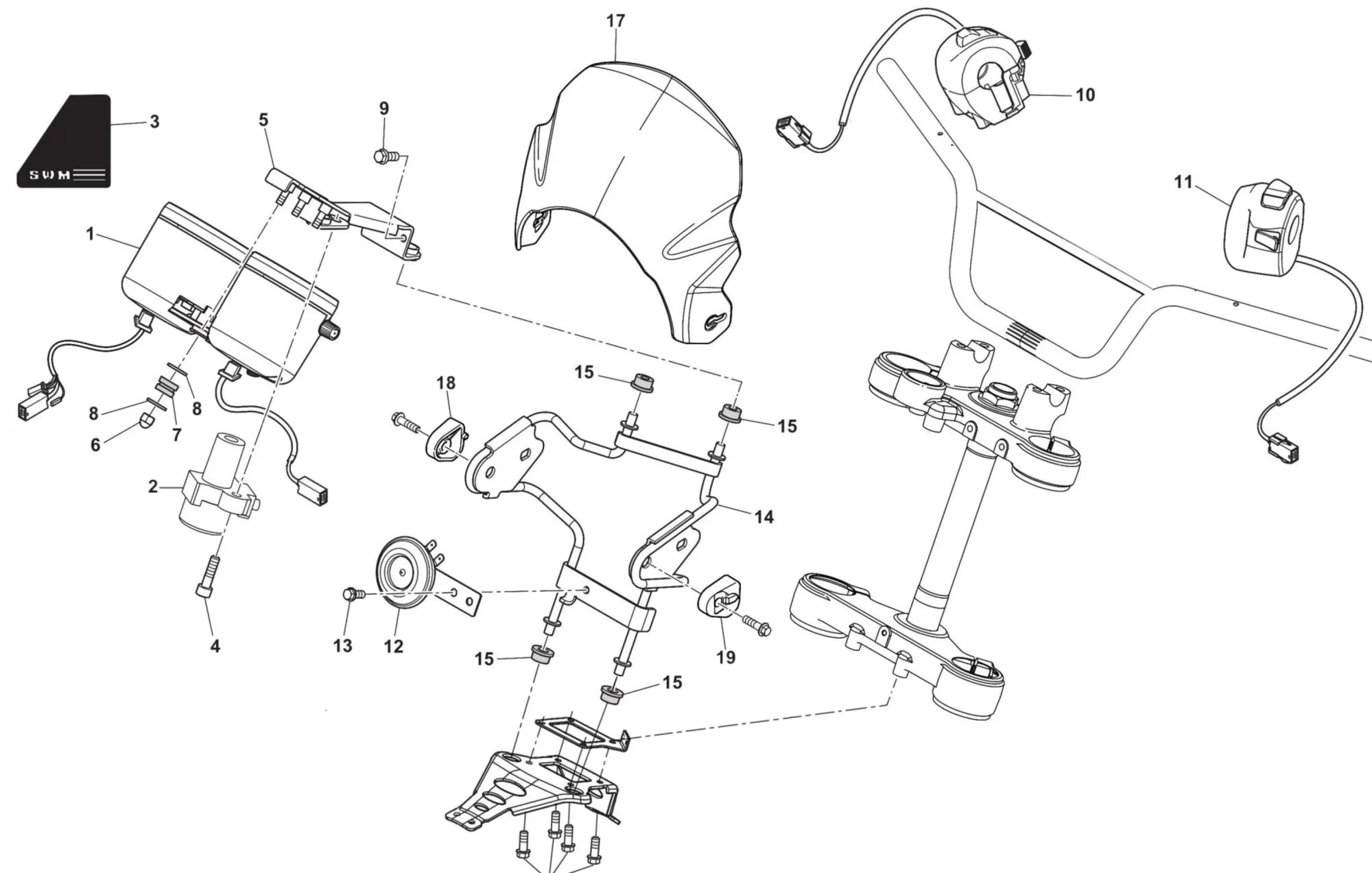 Tachometer / Lenkerschalter Tachometer / Lenkerschalter