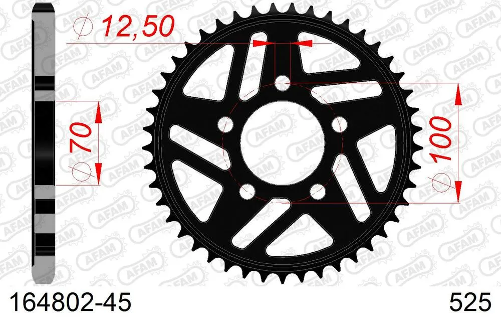 164802-45 AFAM Kettensatz Stahl 525 XHR3-G 17x45 - BMW S 1000 R 2017-20 - 16489132