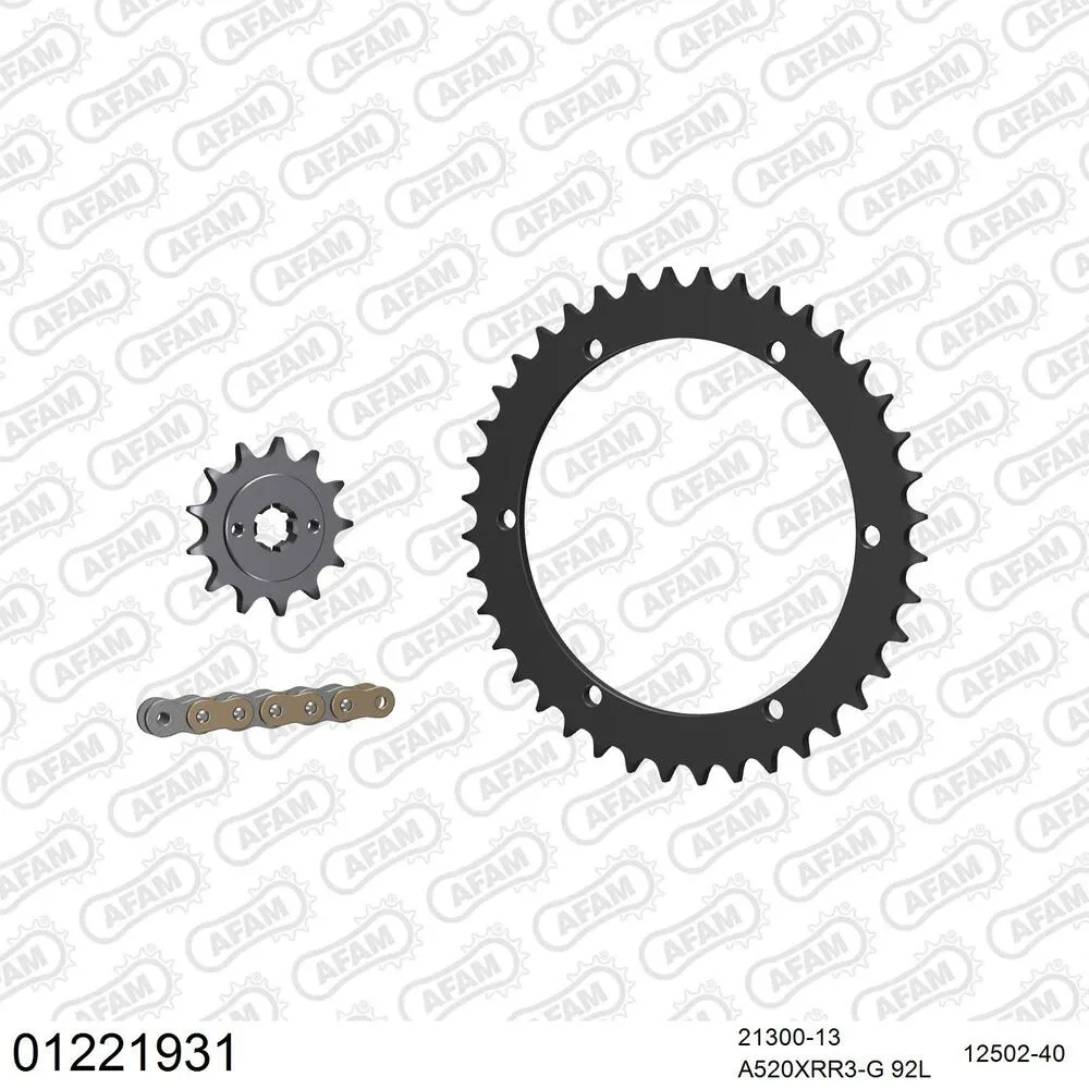 01221931 AFAM Kettensatz Stahl 520 XRR3-G 13x40 - Yamaha YFS 200 Blaster 1988-06 - 01221931
