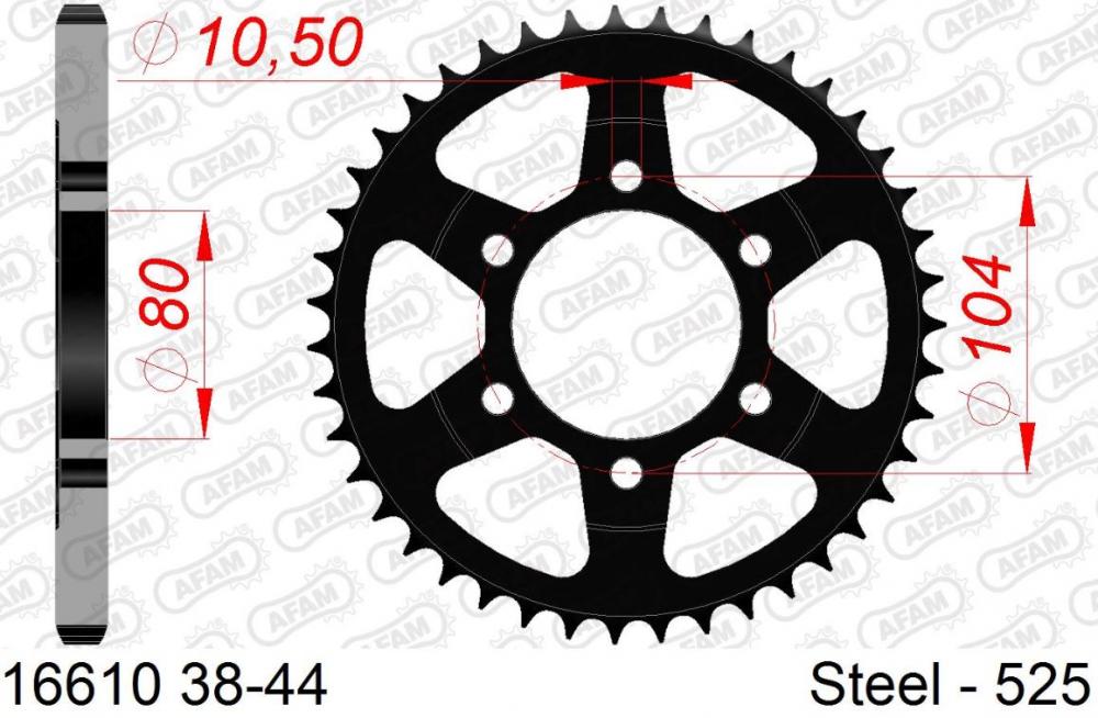 AFAM Kettensatz Stahl 525 XSR2-G 15x44 - Kawasaki Z900 2017-20