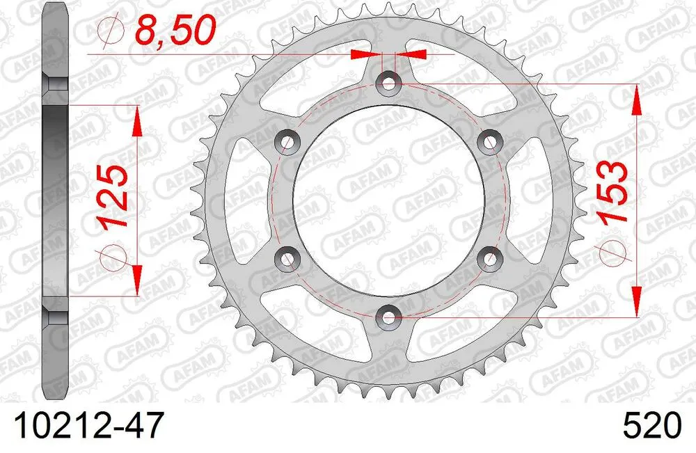 AFAM Kettensatz Stahl 520 MR2-G 13x47 - Honda CRF 150 F 2006-17 - 01015852