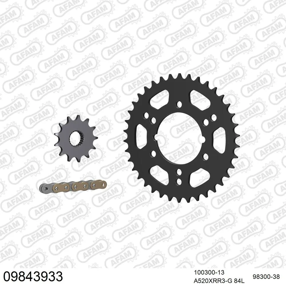 AFAM Kettensatz Stahl 520 XRR3-G 13x38 - Polaris 400 Scrambler 1998-99 - 09843933