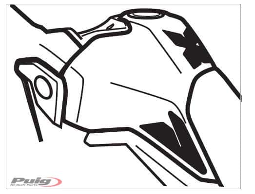 PUIG TANK PAD + SEITENTEILE AFRICA TWIN 16-17' KARBON-O - 9303C