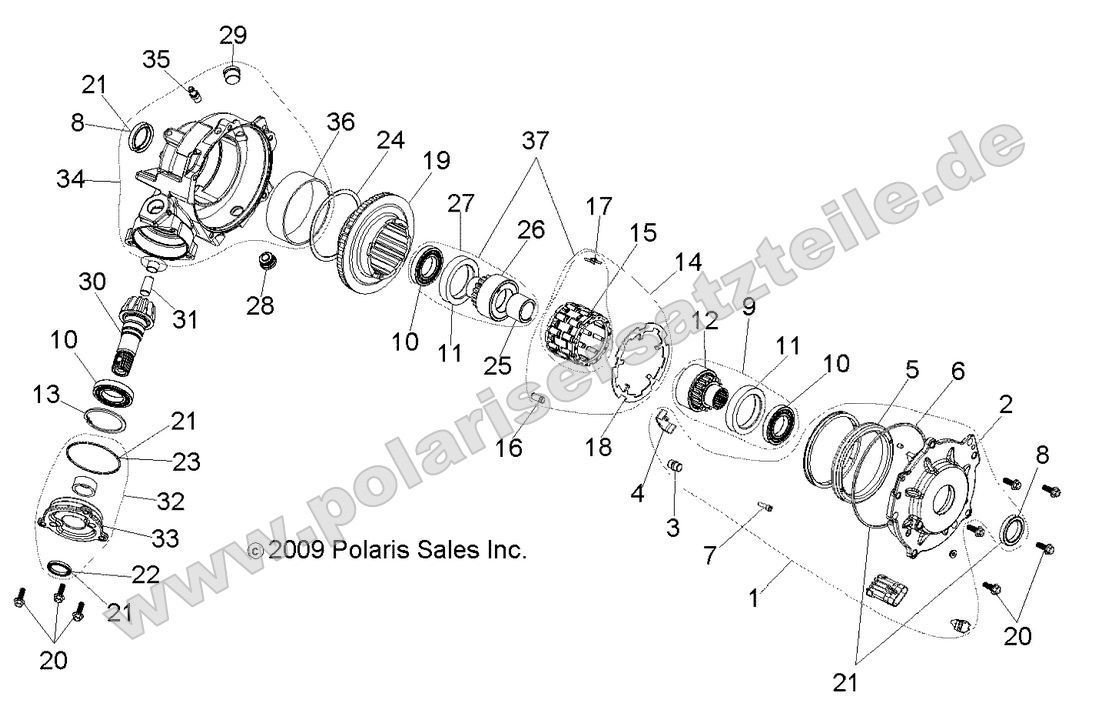 Drive Train, Front Gearcase internals (built 3/04/10 and before)