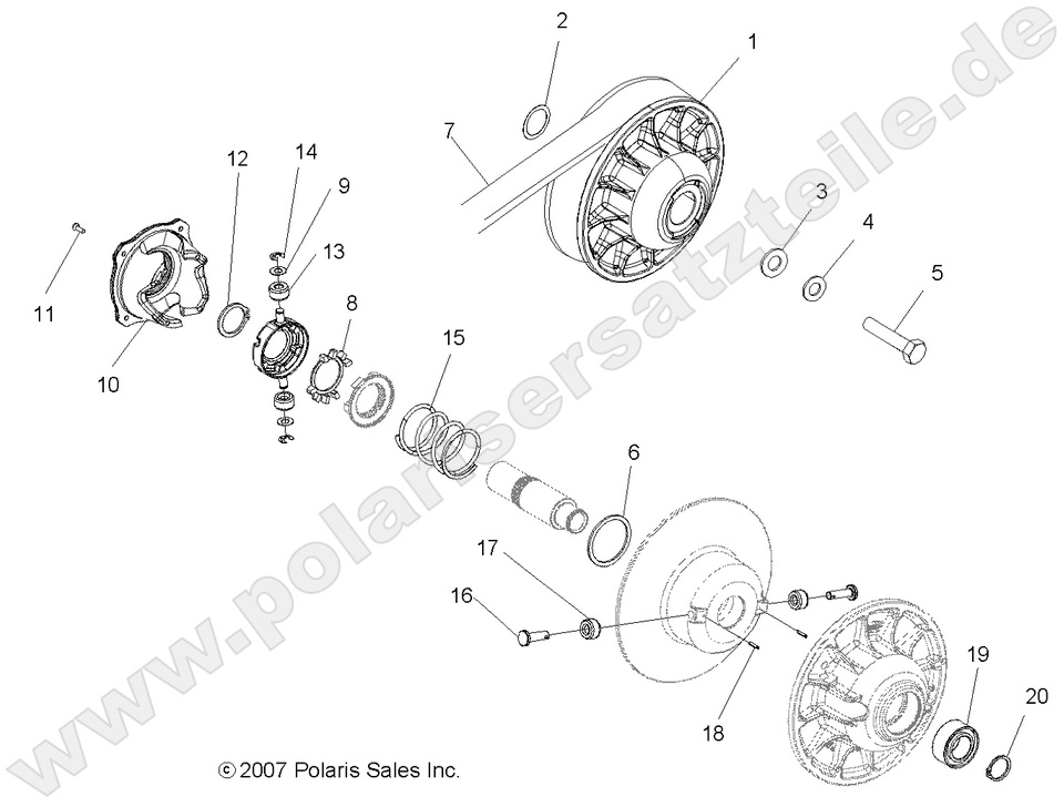 DRIVE TRAIN, SECONDARY CLUTCH