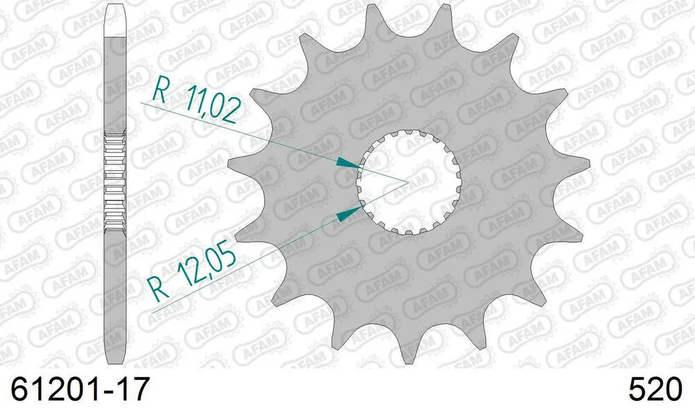 AFAM Kettensatz Stahl 520 XLR2 17x49 - Aprilia RX 125 1993-12 - KIT105901