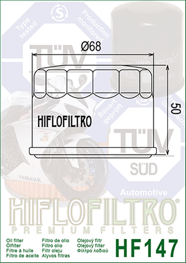Hiflofiltro Ölfilter Hiflo HF147 Kymco - Yamaha