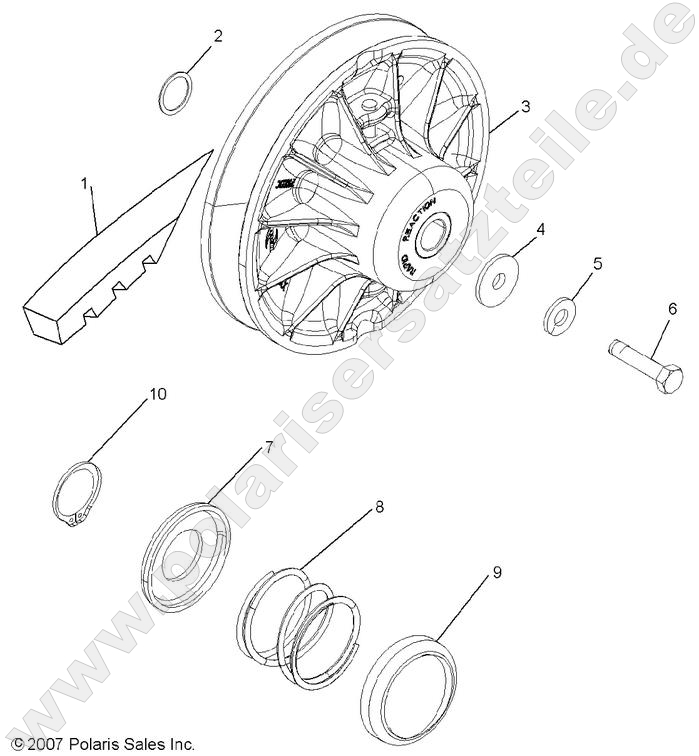 DRIVE TRAIN, SECONDARY CLUTCH DRIVE TRAIN, SECONDARY CLUTCH
