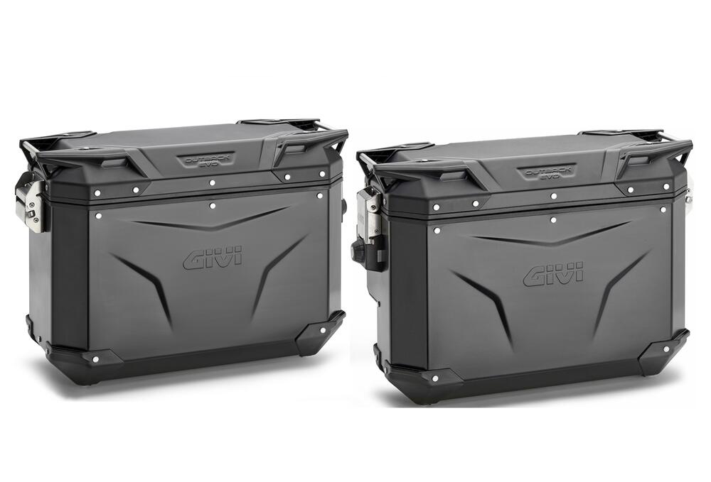 Givi Monokey Trekker Outback EVO OBKE4837BPACK2 Alu Seitenkoffer Set - 48 / 37 Liter - schwarz